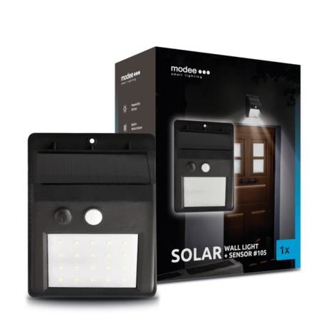 Modee Lighting LED Solcelle Væglampe med sensor - IP44 10lm 6000K Kold hvidt lys Modee Lighting LED Solcelle Væglampe med sensor - IP44 10lm 6000K Kold hvidt lys