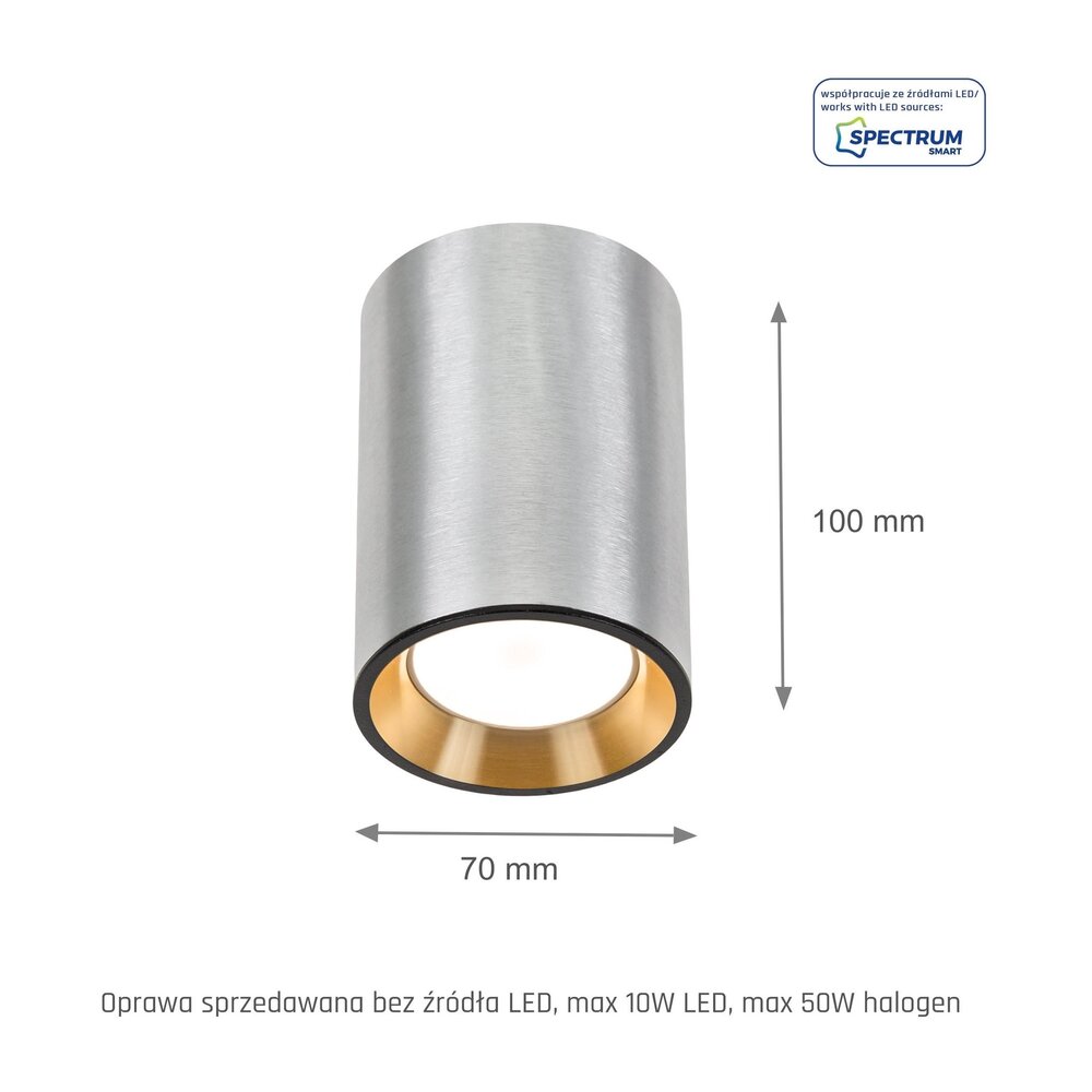 Spectrum LED loftspot - Chloe mini rund sølv / guld - GU10 fatning