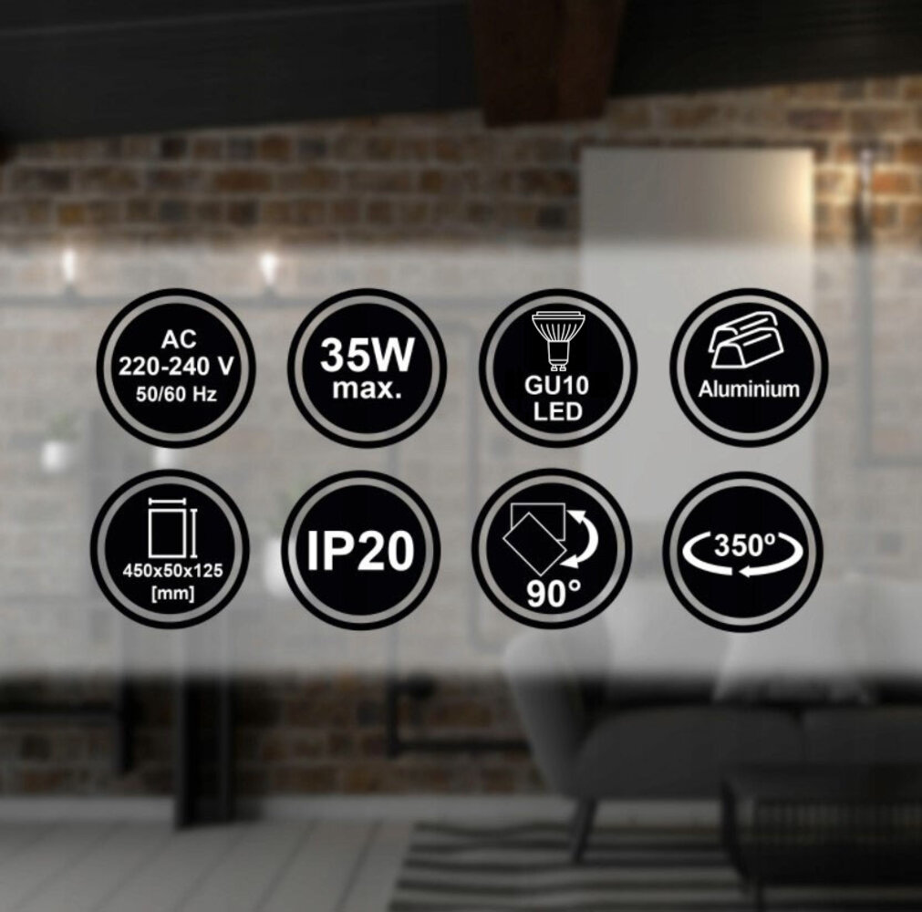 LED loftspot matsort - 3 justerbare spots - GU10 fatning LED loftspot matsort - 3 justerbare spots - GU10 fatning