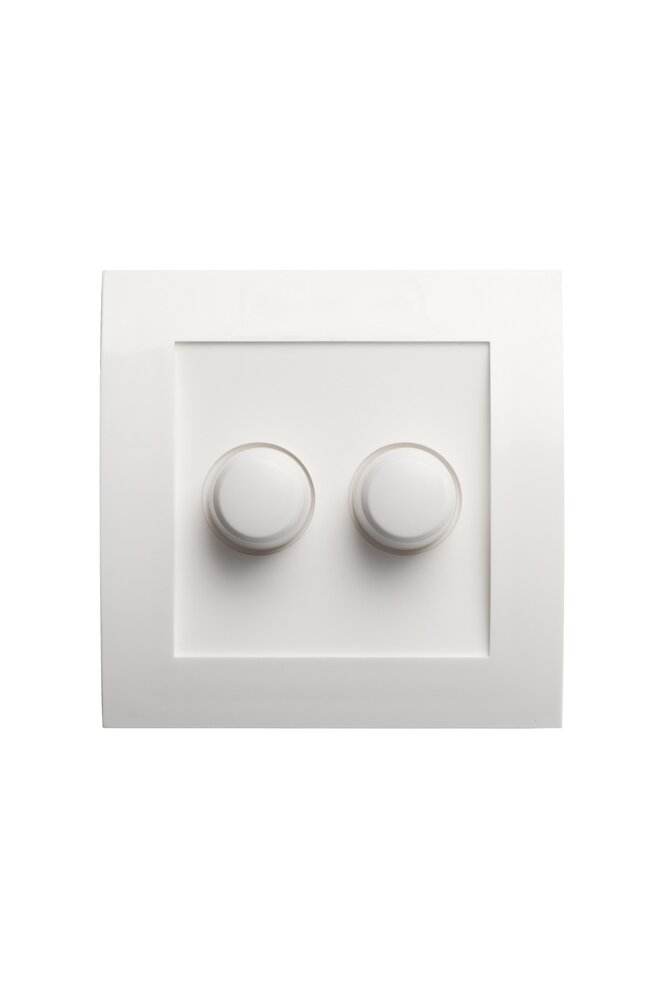 Tradim Duo cover til lysdæmper - Modern White - IP44 - inkl. knapper Tradim Duo cover til lysdæmper - Modern White - IP44 - inkl. knapper