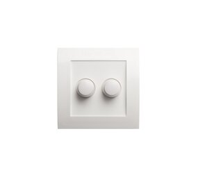 Tradim Duo cover til lysdæmper - Modern White - IP44 - inkl. knapper Tradim Duo cover til lysdæmper - Modern White - IP44 - inkl. knapper