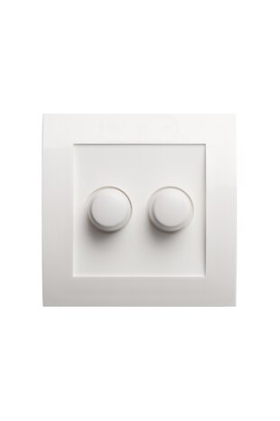 Tradim Duo cover til lysdæmper - Modern White - IP44 - inkl. knapper Tradim Duo cover til lysdæmper - Modern White - IP44 - inkl. knapper