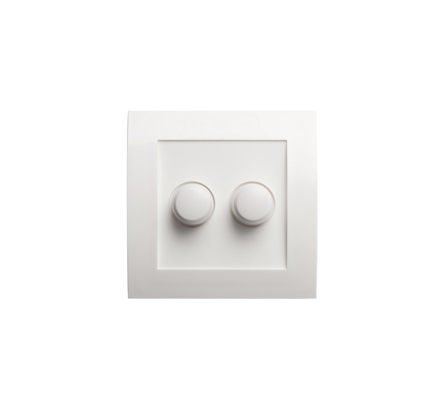Duo cover til lysdæmper - Modern White - IP44 - inkl. knapper
