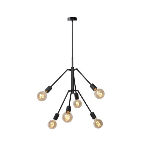 Lucide LED pendellampe LESTER - Sort - 6xE27 - 40W - Metal Lucide LED pendellampe LESTER - Sort - 6xE27 - 40W - Metal