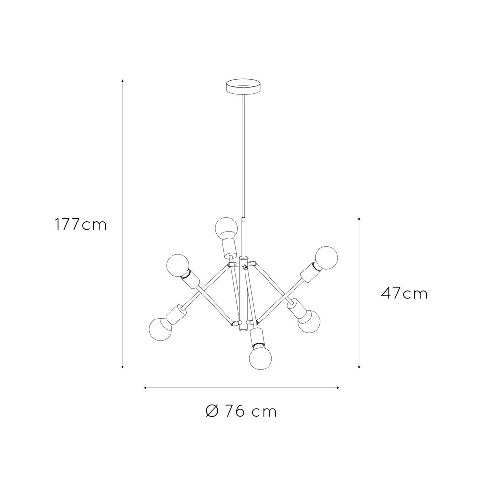 Lucide LED pendellampe LESTER - Sort - 6xE27 - 40W - Metal Lucide LED pendellampe LESTER - Sort - 6xE27 - 40W - Metal