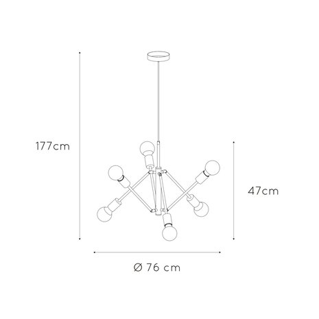 Lucide LED pendellampe LESTER - Sort - 6xE27 - 40W - Metal Lucide LED pendellampe LESTER - Sort - 6xE27 - 40W - Metal
