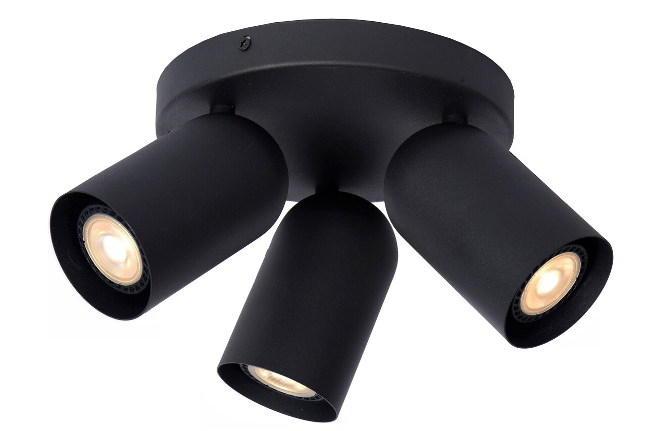 Lucide LED Loftsspot rund - Sort - Punch - til 3x GU10 - 230v tilslutning Lucide LED Loftsspot rund - Sort - Punch - til 3x GU10 - 230v tilslutning