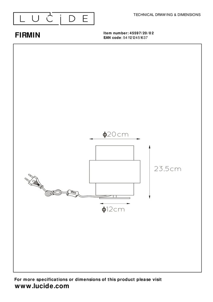 Lucide LED Bordlampe - Ø 20 cm - 1xE27 - Matt Guld / Messing Lucide LED Bordlampe - Ø 20 cm - 1xE27 - Matt Guld / Messing