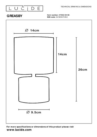 Lucide LED Bordlampe - Ø 14 cm - 1xE14 - grå Lucide LED Bordlampe - Ø 14 cm - 1xE14 - grå