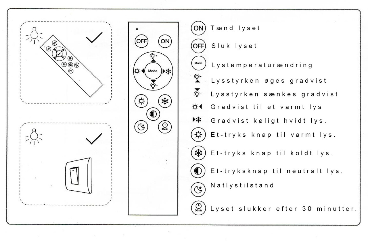 Modee Lighting LED Loftslampe - 2x48W 3000-6500K (9120 lumen) - inkl. fjernbetjening Modee Lighting LED Loftslampe - 2x48W 3000-6500K (9120 lumen) - inkl. fjernbetjening