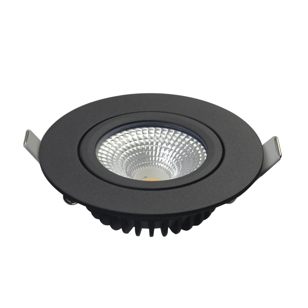 LCB LED forsænket spot firkantet sort Dæmpbar - 5W erstatter 50W - 2700K Varm hvid