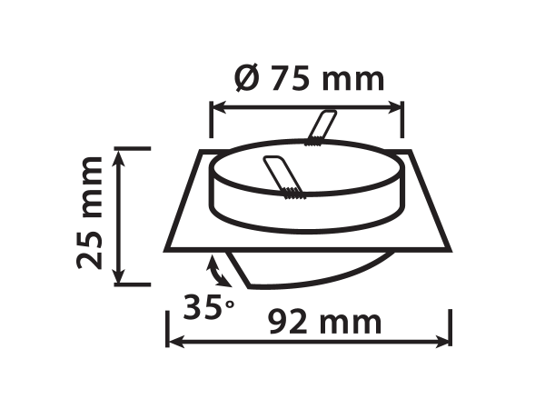 LED Line LEDOM Downlight alu. firkantet sort børstet justerbar LED Line LEDOM Downlight alu. firkantet sort børstet justerbar