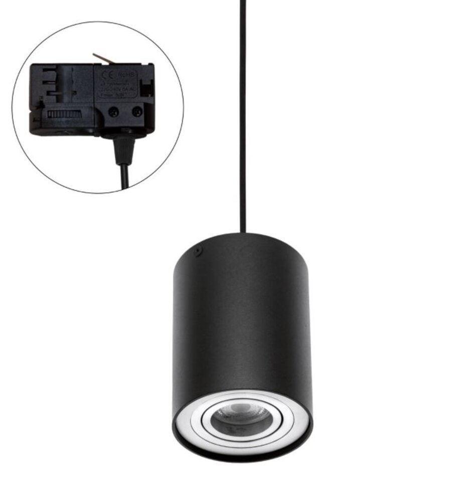 Spectrum LED Spotskinne stik sort - til pendel - 3-faset