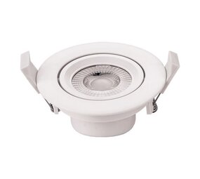 Optonica LED Downlight rund - 7W - 100/240V AC - 6000K - vipbar - Hvid