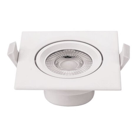 Optonica LED Downlight firkantet - 7W - 100/240V AC - Valgfri lystemperatur - Tiltbar - Hvid Optonica LED Downlight firkantet - 7W - 100/240V AC - Valgfri lystemperatur - Tiltbar - Hvid