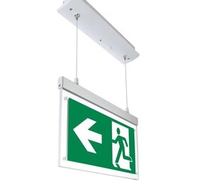 Optonica LED nødlys pendel - 2W - 3 timers nødbatteri - Pil til siden