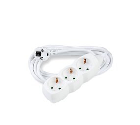 Modee Lighting Schuko Stikdåse med 3 stik - Hvid - Valgfri ledningslængde Modee Lighting Schuko Stikdåse med 3 stik - Hvid - Valgfri ledningslængde