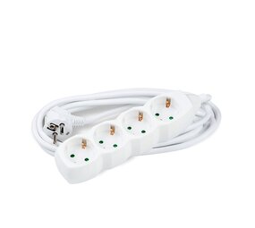 Modee Lighting Schuko Stikdåse med 4 stik - Hvid - Valgfri ledningslængde Modee Lighting Schuko Stikdåse med 4 stik - Hvid - Valgfri ledningslængde