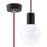 Sollux Lighting Pendellampe EDISON sort&rød