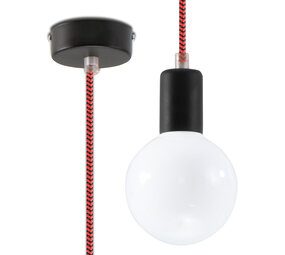 Sollux Lighting Pendellampe EDISON sort&rød Sollux Lighting Pendellampe EDISON sort&rød