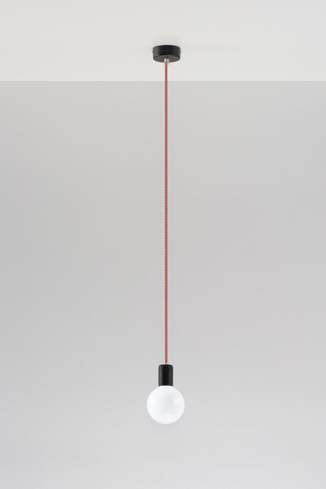 Sollux Lighting Pendellampe EDISON sort&rød