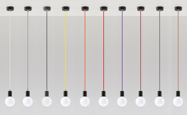 Sollux Lighting Pendellampe EDISON sort&rød Sollux Lighting Pendellampe EDISON sort&rød