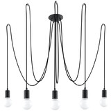 Sollux Lighting Lysekrone EDISON 5 sort Sollux Lighting Lysekrone EDISON 5 sort