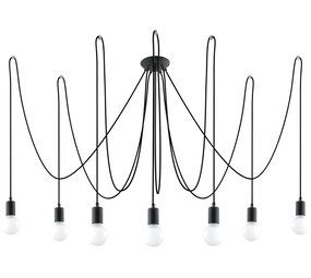 Sollux Lighting Lysekrone EDISON 7 sort Sollux Lighting Lysekrone EDISON 7 sort