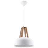 Sollux Lighting Pendellampe CASCO hvid/naturtræ Sollux Lighting Pendellampe CASCO hvid/naturtræ