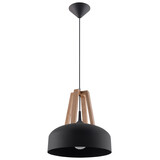 Sollux Lighting Pendellampe CASCO sort/naturtræ