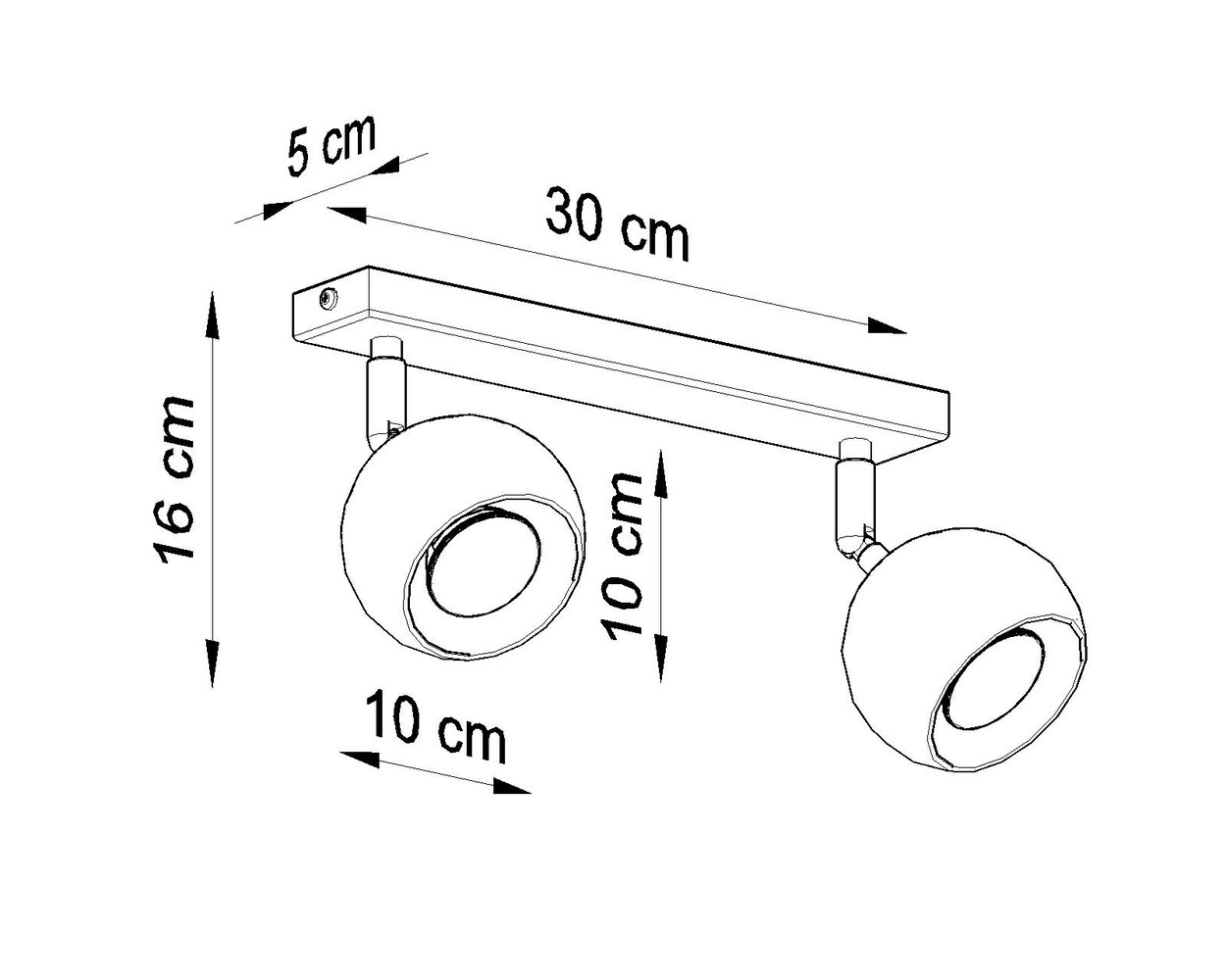 Sollux Lighting Loftspot OCULAR 2 hvid