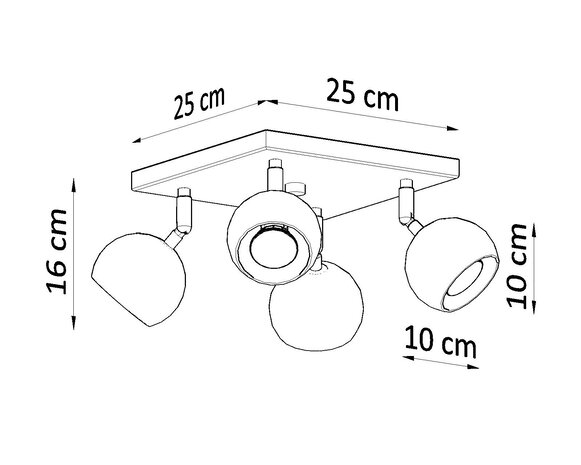 Sollux Lighting Loftsspot OCULAR 4 sort Sollux Lighting Loftsspot OCULAR 4 sort