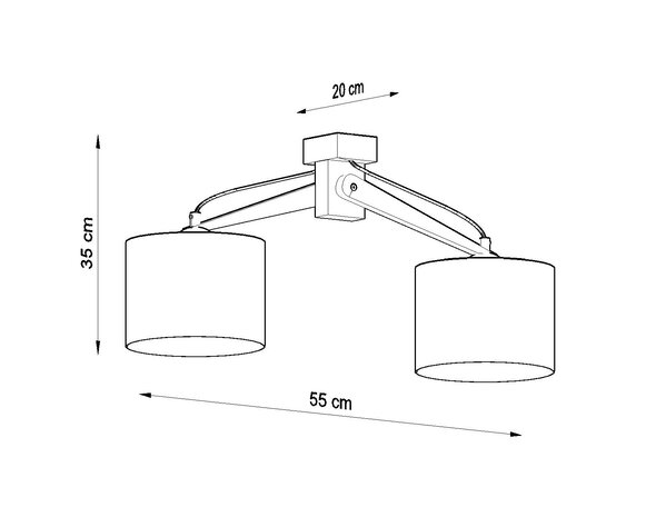 Sollux Lighting Loftspot LEGNO 2 naturtræ Sollux Lighting Loftspot LEGNO 2 naturtræ