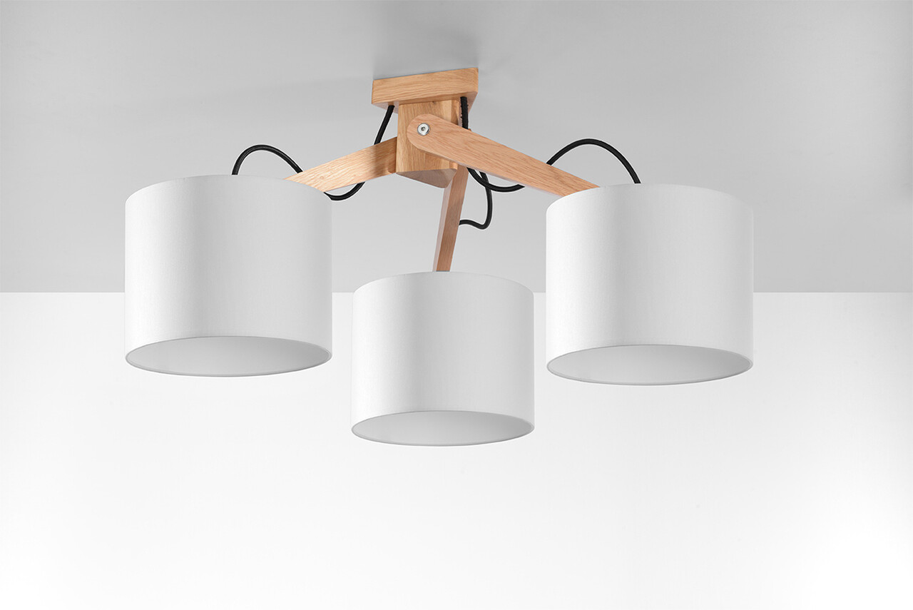 Sollux Lighting Loftspot LEGNO 3 naturtræ Sollux Lighting Loftspot LEGNO 3 naturtræ