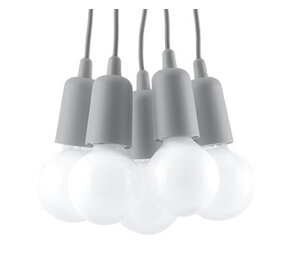 Sollux Lighting Pendellampe DIEGO 5 grå Sollux Lighting Pendellampe DIEGO 5 grå