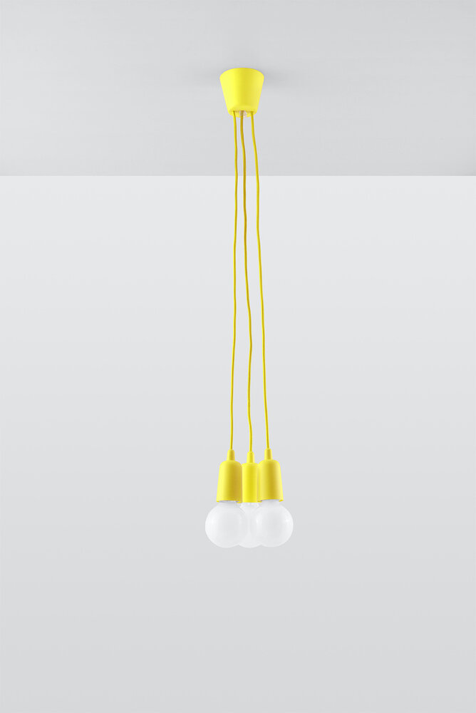 Sollux Lighting Pendellampe DIEGO 3 gul Sollux Lighting Pendellampe DIEGO 3 gul