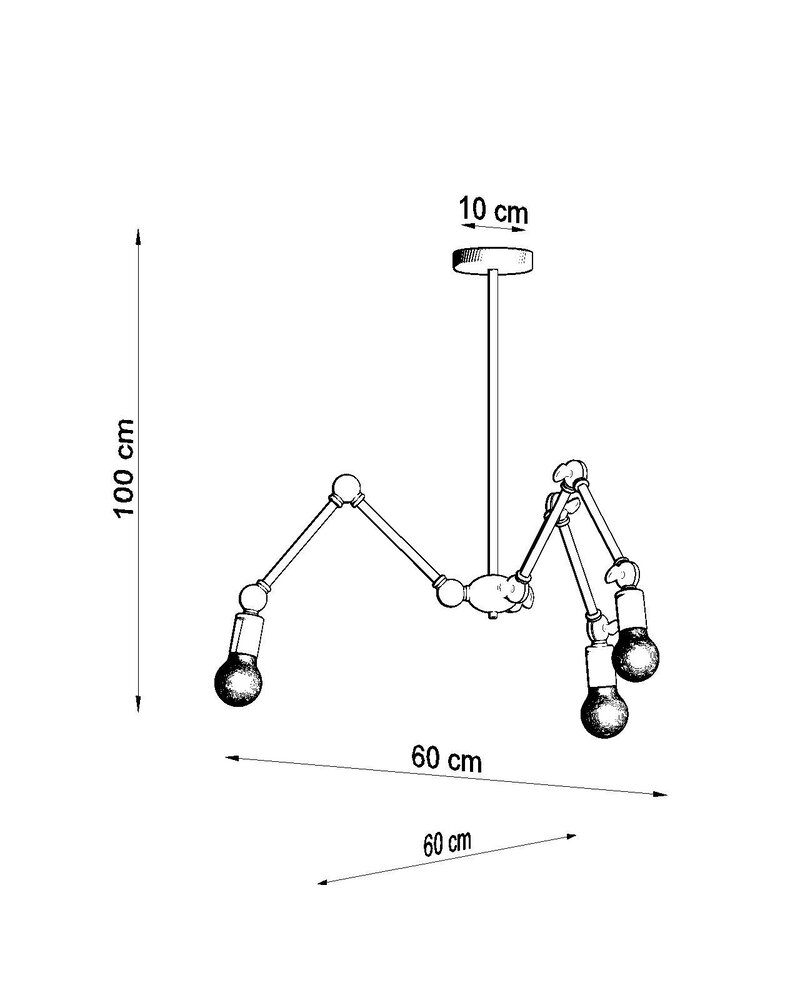 Sollux Lighting Lysekrone STARK 3 sort Sollux Lighting Lysekrone STARK 3 sort