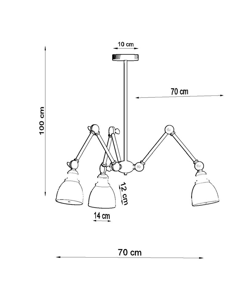 Sollux Lighting Lysekrone STARK SHADE 3 sort Sollux Lighting Lysekrone STARK SHADE 3 sort