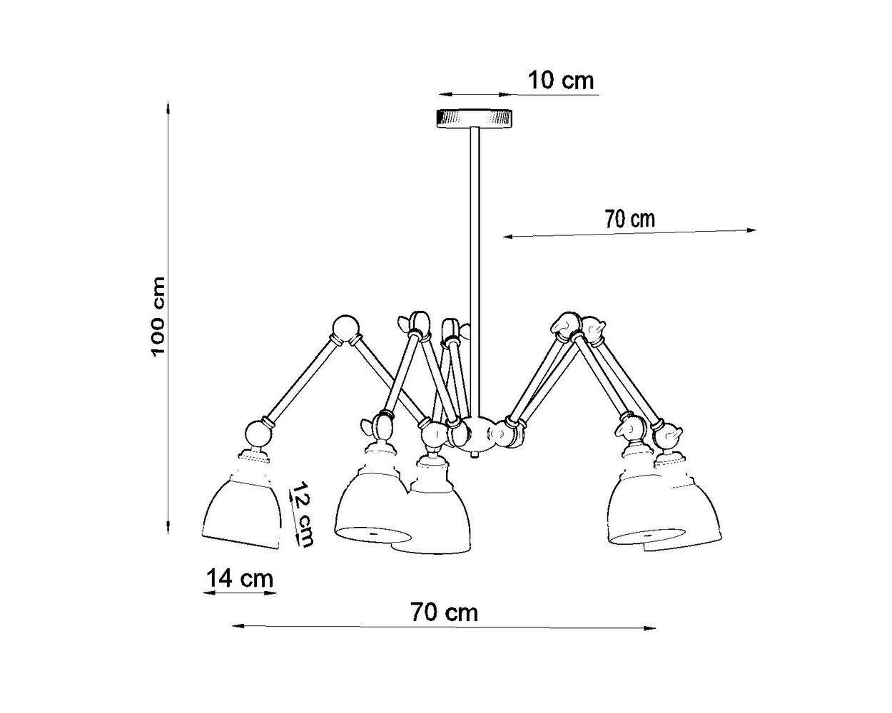 Sollux Lighting Lysekrone STARK SHADE 5 sort Sollux Lighting Lysekrone STARK SHADE 5 sort