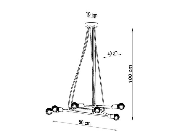 Sollux Lighting Pendellampe ASTRAL 6 sort