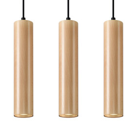 Sollux Lighting Pendellampe LINO 3 træ Sollux Lighting Pendellampe LINO 3 træ