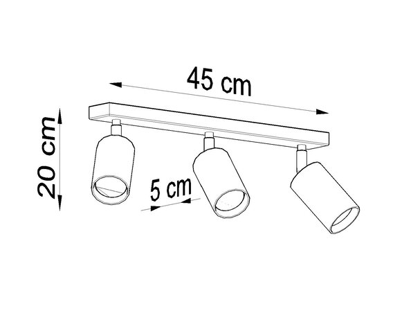 Sollux Lighting Loftspot BERG 3 naturtræ Sollux Lighting Loftspot BERG 3 naturtræ