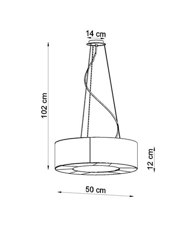Sollux Lighting Lysekrone SATURNO SLIM 50 sort