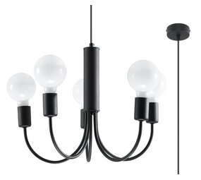 Sollux Lighting Lysekrone PICCOLO 5 sort Sollux Lighting Lysekrone PICCOLO 5 sort