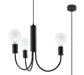 Sollux Lighting Lysekrone PICCOLO 3 sort Sollux Lighting Lysekrone PICCOLO 3 sort