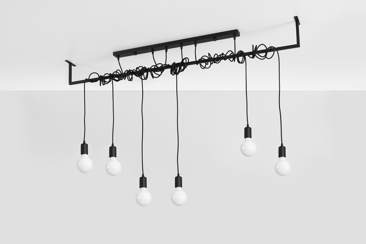 Sollux Lighting Lysekrone SALAMANCA 6 sort Sollux Lighting Lysekrone SALAMANCA 6 sort