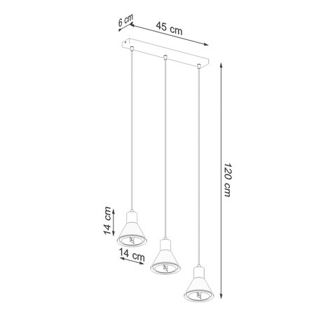 Sollux Lighting Pendellampe TALEJA 3 sort - GU10 AR111 Fatning Sollux Lighting Pendellampe TALEJA 3 sort - GU10 AR111 Fatning