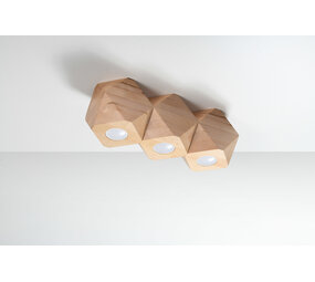 Sollux Lighting Loftspotlight Woody 3 naturtræ