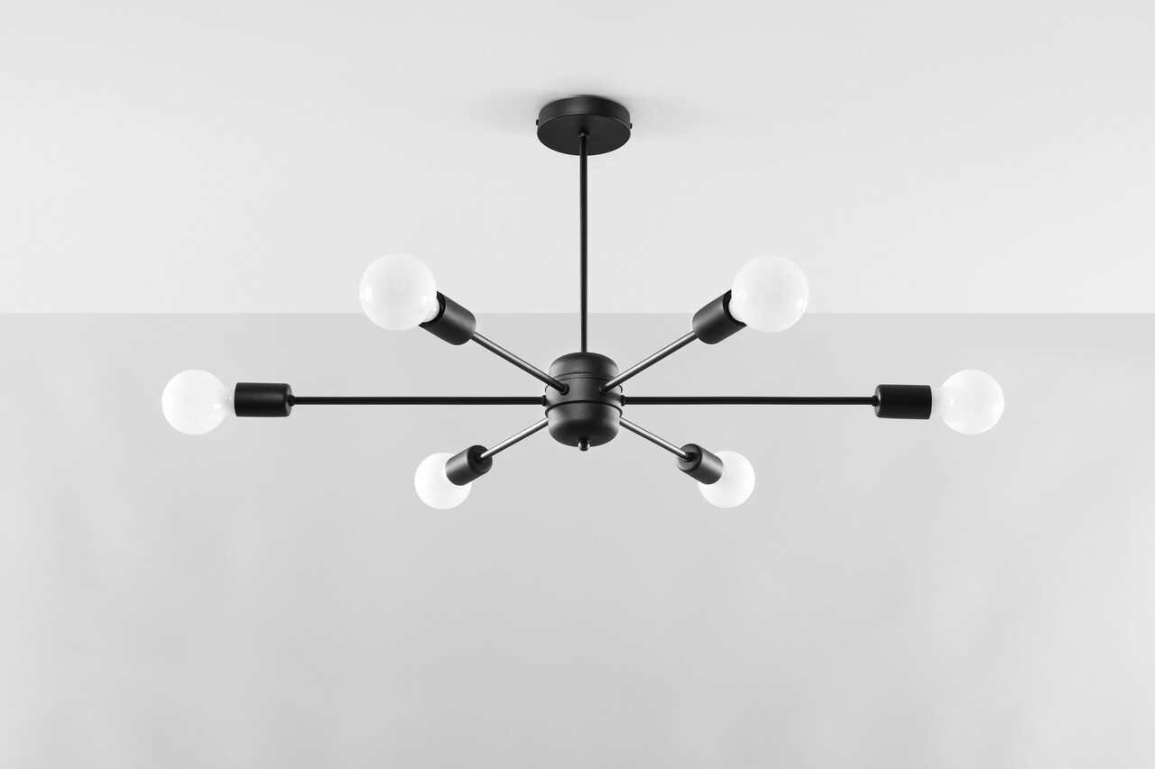 Sollux Lighting Lysekrone LANGO 6 sort Sollux Lighting Lysekrone LANGO 6 sort