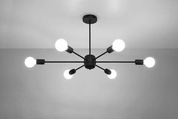 Sollux Lighting Lysekrone LANGO 6 sort Sollux Lighting Lysekrone LANGO 6 sort